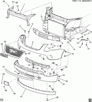 BUMPER/FRONT (G.M.C. Z88, EXC DENALI Y93)