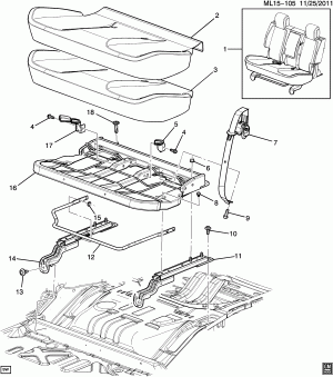 SEAT ASM/REAR-CUSHION & MOUNTING