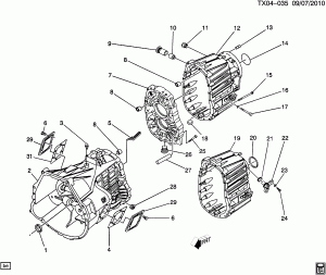 6-SPEED MANUAL TRANSMISSION (ML6) PART 1 CASE & ASSOCIATED PARTS