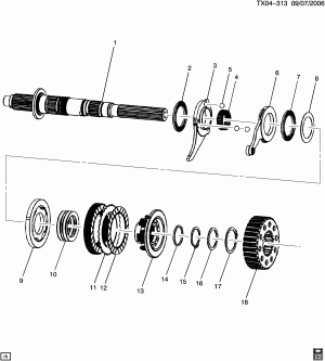 TRANSFER CASE PART 3 CLUTCH COMPONENTS (4-WHEEL DRIVE NQ6)