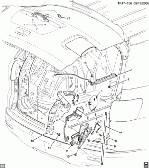 LIFTGATE HARDWARE PART 3 ACTUATOR SYSTEM (G.M.C. Z88,BUICK W49, POWER LIFTGATE TB5)