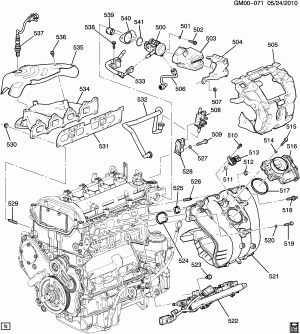 ENGINE ASM-2.4L L4 PART 5 MANIFOLDS & FUEL RELATED PARTS (LAF/2.4W)