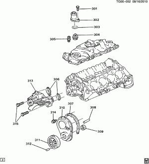 ENGINE ASM-5.0/5.7L V8 PART 3 FRONT COVER & COOLING RELATED PARTS (L03/5.0H,L05/5.7K)