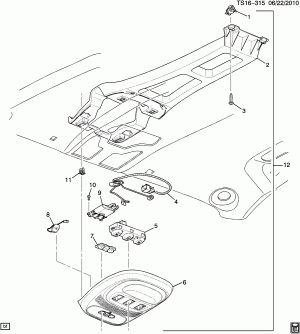CONSOLE/ROOF (EXC SUN ROOF CF5)