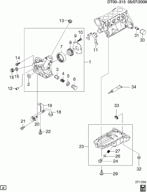 OIL PAN ENGINE FRONT COVER & RELATED PARTS (LXT/1.6F)