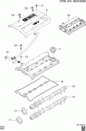 CAMSHAFT, COVER & RELATED PARTS (LXT/1.6F)