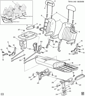 REAR SEAT #2 (3RD ROW) (SPLIT, BENCH)(AQ4,YC7)