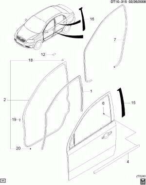 DOOR HARDWARE/FRONT-WEATHERSTRIPS