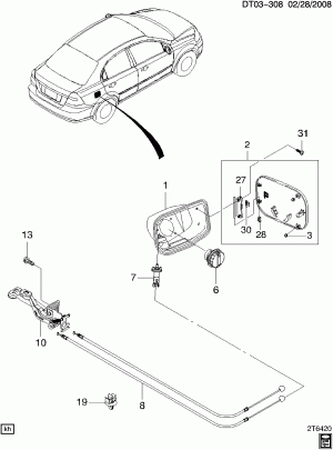 FUEL TANK FILLER DOOR & RELEASE