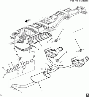 EXHAUST SYSTEM PART 2 REAR (BUICK W49)