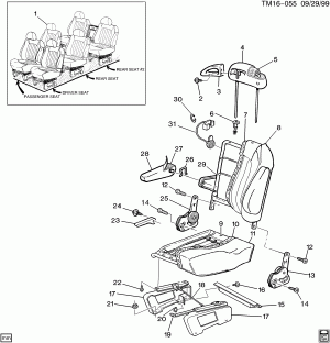 REAR SEAT/BUCKET (W/HEAD REST)(AL4,YC7)