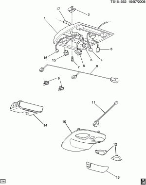 CONSOLE/ROOF (SUNROOF CF5)