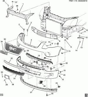 BUMPER/FRONT (G.M.C. Z88, DENALI Y93)
