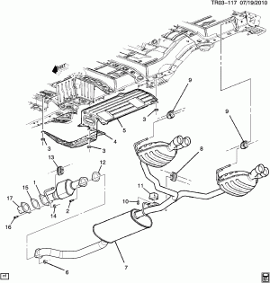 EXHAUST SYSTEM PART 2 REAR (G.M.C. Z88)