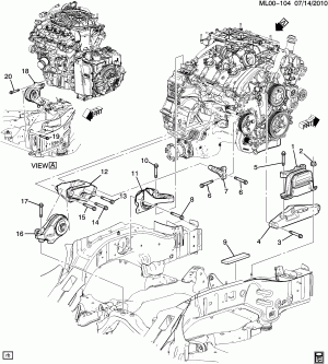 ENGINE & TRANSMISSION MOUNTING (LFX/3.6-3, AUTOMATIC M7U)