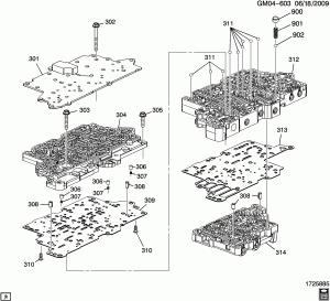AUTOMATIC TRANSMISSION (M7U,M7W) 6T70 CONTROL VALVE BODY