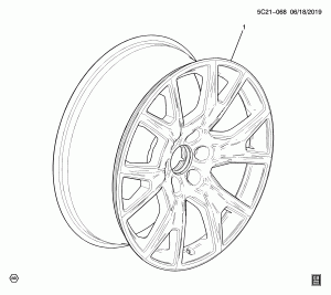 КОЛЕСА/22 ДЮЙМА (УСТАНАВЛИВАЕТСЯ В СЕРВИС-ЦЕНТРЕ, КОЛЕСО SEZ, КРОМЕ ПАКЕТА ОСНАЩЕНИЯ ПОЛИЦЕЙСКИХ АВТОМОБИЛЕЙ 9C1)