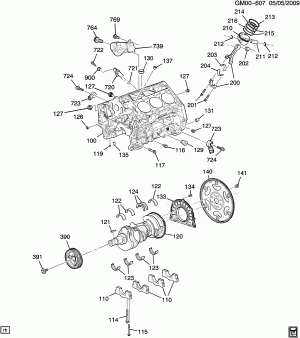 ENGINE ASM-3.6L V6 PART 1 CYLINDER BLOCK & INTERNAL PARTS (LFX/3.6-3)