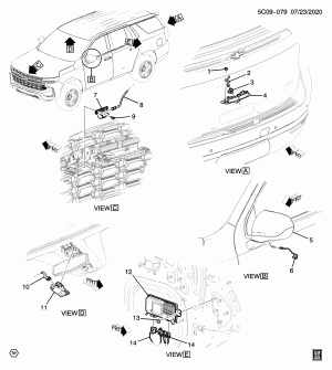СИСТЕМА КАМЕР/ОБЗОР НА 360 (CHEVROLET X88, КАМЕРА UV2, ЗА ИСКЛЮЧЕНИЕМ ЗЕРКАЛА DRZ, ОТДЕЛКА GFD)