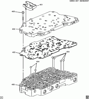 AUTOMATIC TRANSMISSION PART 1 (MHJ,MHK) 6T50 CONTROL VALVE BODY