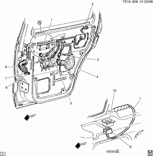 DOOR WIRING-REAR (POWER WINDOWS A31, POWER LOCKS AU3)