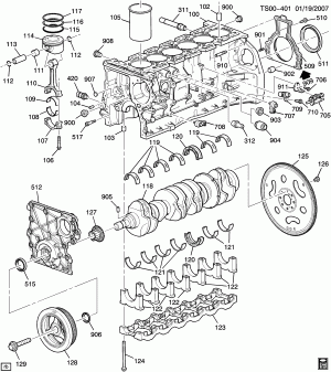 ENGINE ASM-4.2L L6 PART 1 BLOCK AND INTERNAL PARTS (LL8/4.2S)