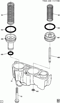 AUTOMATIC TRANSMISSION (MT1) PART 7 (HYDRA-MATIC 4L80-E)(THM-R2) AUXILIARY ACCUMULATOR VALVE
