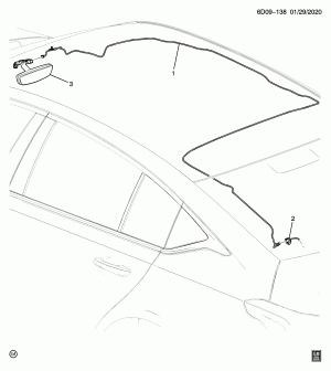 CABLE/REAR VIEW DRIVER INFO CAMERA (MIRROR DRZ, SUNROOF C3U)