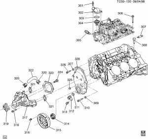 ENGINE ASM-4.3L V6 (L35/4.3W) PART 3 FRONT COVER & COOLING RELATED PARTS