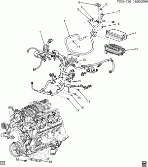 WIRING HARNESS/ENGINE (LH9/5.3P)