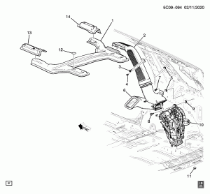 СИСТЕМА РАСПРЕДЕЛЕНИЯ ВОЗДУХА/ЗАДНЯЯ (ПОТОЛОЧНЫЙ ЛЮК C3U)