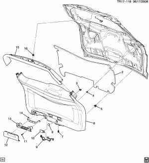 LIFTGATE TRIM (CHEVROLET X88, MANUAL LIFTGATE TB4)