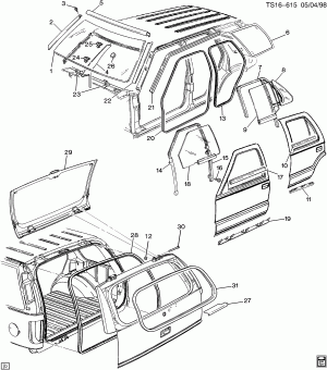 WINDOWS & WEATHERSTRIPS (LIFT GATE TB4)