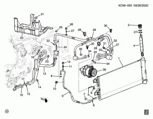 СИСТЕМА ХЛАДАГЕНТА КОНДИЦИОНЕРА ВОЗДУХА/ПЕРЕДНЯЯ (LM2/3.0T)