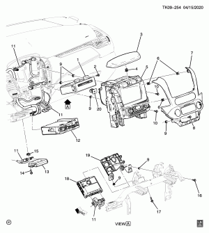 КРЕПЛЕНИЕ РАДИОСИСТЕМЫ (CHEVROLET X88,G.M.C. Z88, ВЕРХНЕГО УРОВНЯ IO5,IO6)