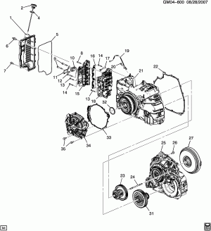 AUTOMATIC TRANSMISSION (M7U,M7W) 6T70 CASE & RELATED PARTS