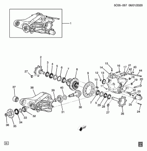 КОРПУС ЗАДНЕГО ДИФФЕРЕНЦИАЛА (ПРОСКАЛЬЗЫВАНИЕ С ЭЛЕКТРОННЫМ ОГРАНИЧЕНИЕМ G96)
