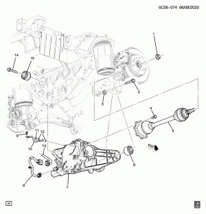 МОНТАЖ КОРПУСА ЗАДНЕГО ДИФФЕРЕНЦИАЛА (ПРОСКАЛЬЗЫВАНИЕ С ЭЛЕКТРОННЫМ ОГРАНИЧЕНИЕМ G96)