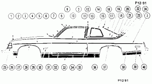 SIDE MOLDINGS (W/LANDAU TOP)