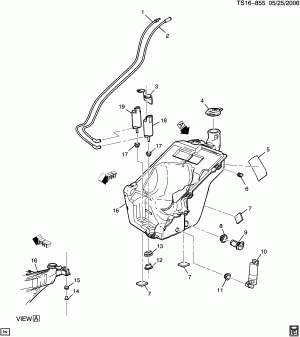 CONTAINER/WINDSHIELD WASHER (LH6/5.3M, HEADLAMP WASHER CE4)
