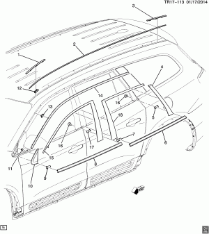 MOLDINGS/BODY-ABOVE BELT (BUICK W49)