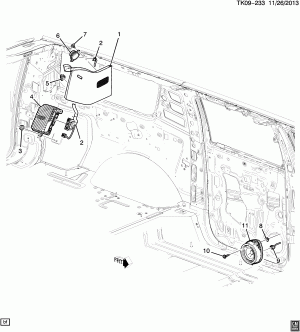 АУДИОСИСТЕМА/ЗАДНЯЯ (CHEVROLET X88, G.M.C. Z88)