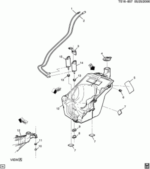 CONTAINER/WINDSHIELD WASHER (LH6/5.3M, EXC DRIVER INFO CENTER U68, HEADLAMP WASHER CE4)