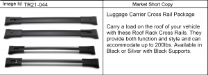 LUGGAGE CARRIER CROSS RAILS (DEALER INSTALLED, CROSS RAILS VQQ,VQP, G.M.C. Z88)