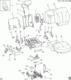 FRONT SEAT/BUCKET-PASSENGER (AN3, 8-WAY PWR ADJ AH8)