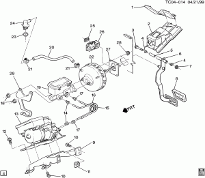 BRAKE PEDAL & MASTER CYLINDER MOUNTING (VACUUM BOOSTER JB5,JB6,JB7)