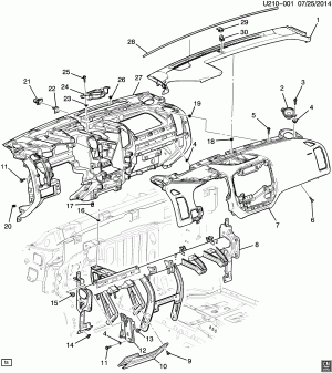 INSTRUMENT PANEL PART 1 & RELATED PARTS UPPER & STRUCTURE