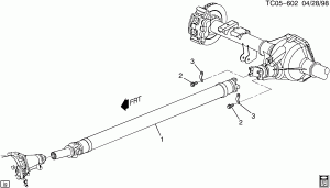 PROP SHAFT MOUNTING/REAR AXLE (ONE PIECE PROP)