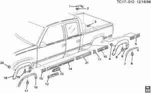 MOLDINGS/CAB & BODY SIDE