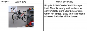 CARRIER PKG/BICYCLE (WALL MOUNT)